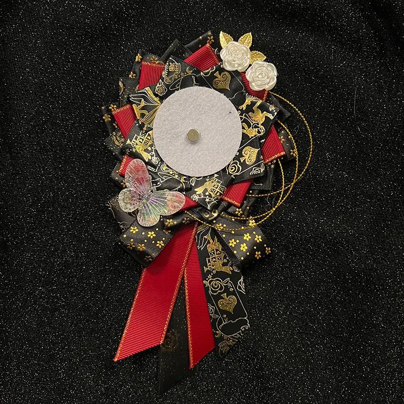 55mm-75mm 1Pcs Ribbon Cosplay Ita Bags Rosette Protection Flower Pin Holder Badge Base Accessoriesray Itabag Decor