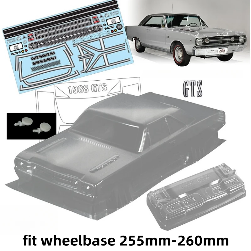 

1/10 1968 Dodge Dart GTS On Road Car shell Body sets for RC Drift Car 255mm-260mm wheelbase Tamiya Kyosho Yokomo 3Racing mst hsp