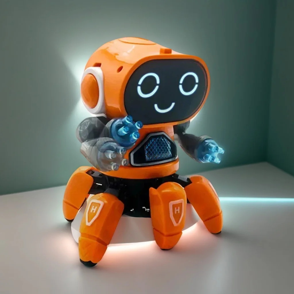 Robot poulpe interactif - Jouet éducatif STEM avec 6 bras, lumières et musique pour bébés et enfants