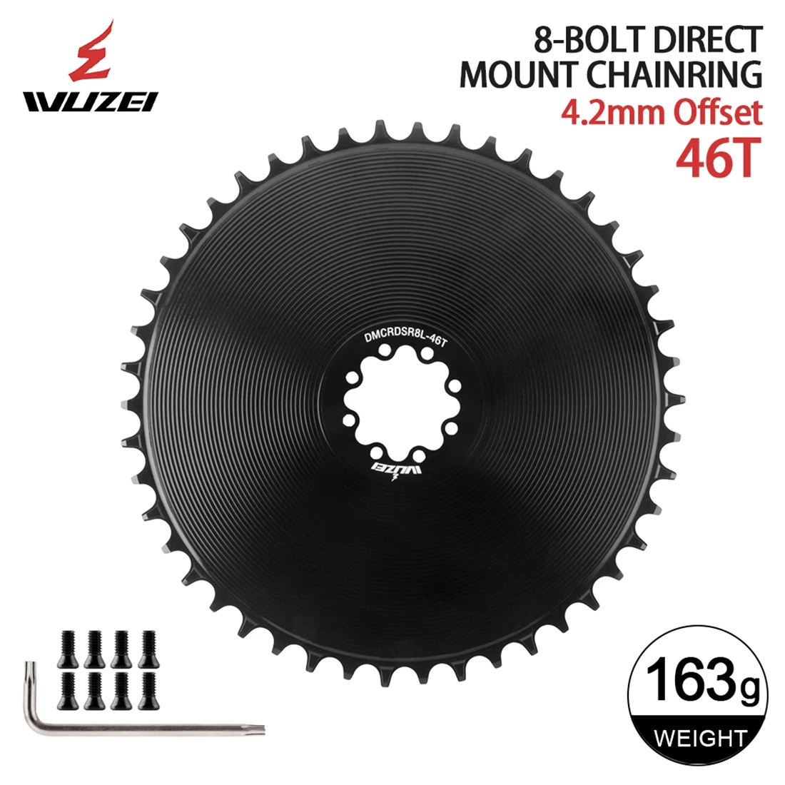 WUZEI 8 Schrauben Kettenblatt für SRAM AXS Force Red Direct Mount Rennrad Kettenblatt 40 42 44 46T48T8 Bolzen schmale breite Krone