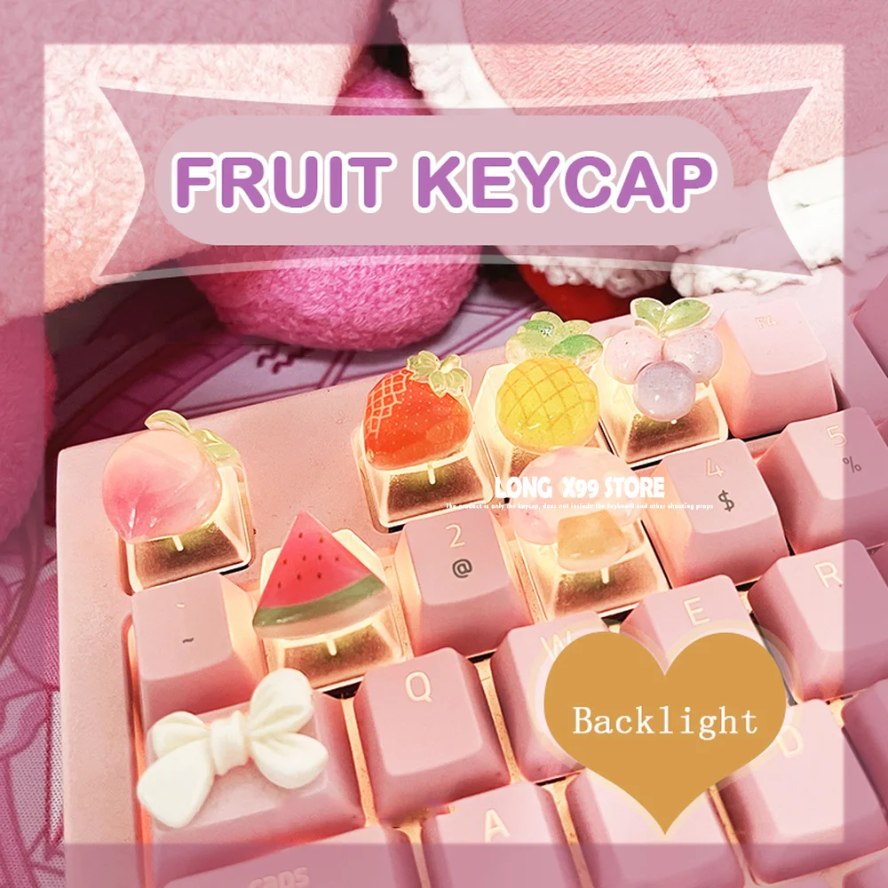 Personalized Backlight Transparent Keycap Cute Fruit R4 Esc Keys Single for DIY Custom Mechanical Keyboard Cap