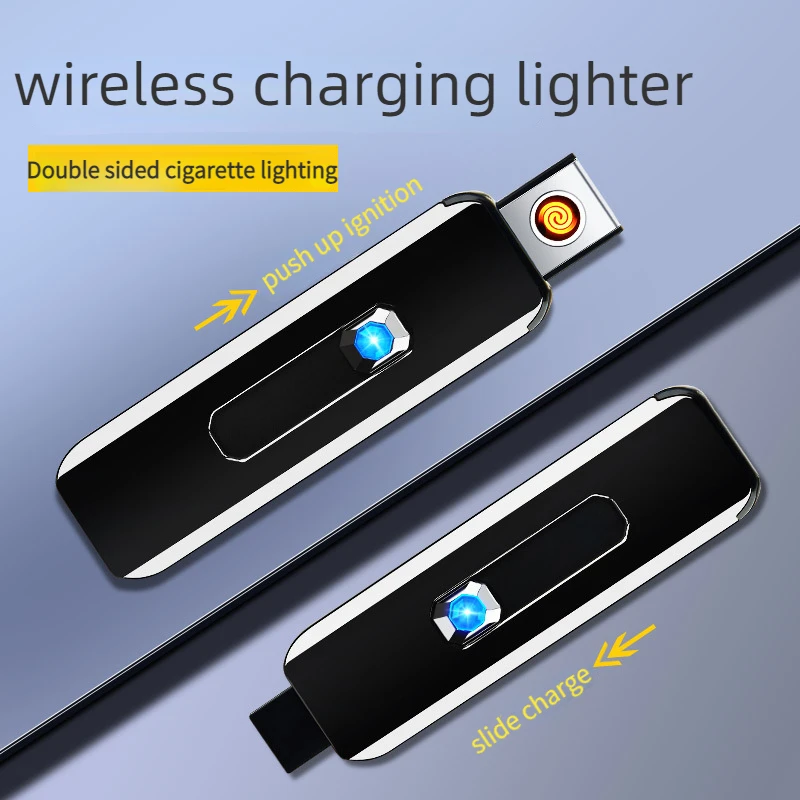 Best-selling USB Push Button Double-sided Cigarette Lighter Rechargeable Compact Portable Electronic Windproof Cigarette Lighter