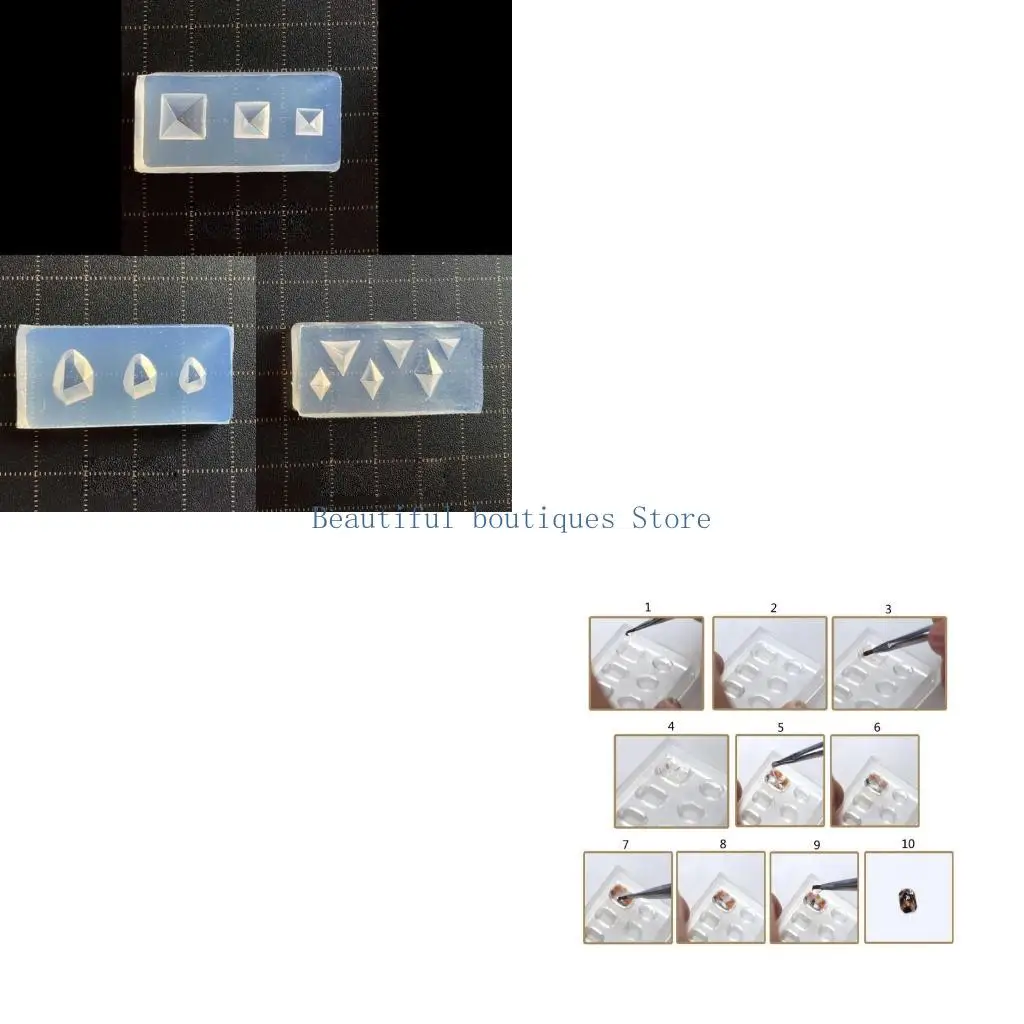 

U4LF 15 шт. граненые драгоценные камни в форме сердца силиконовые формы для дизайна ногтей резьба подходит для Diy