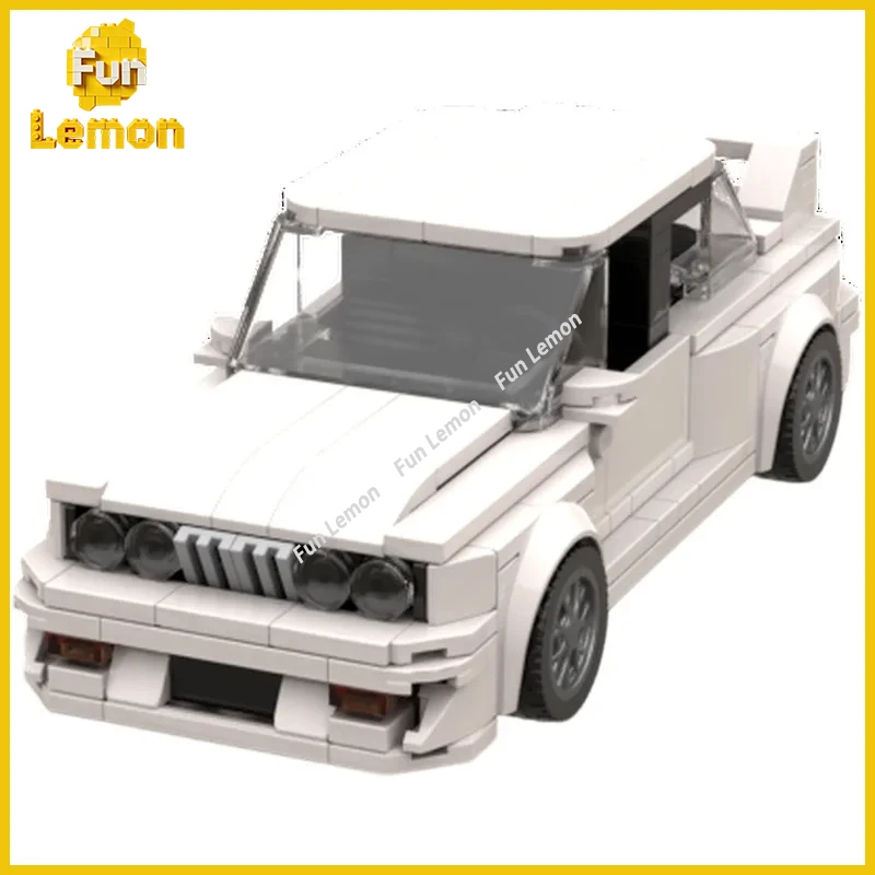 Detailed 1980s Sports Coupe MOC Building Blocks, Classic European Compact Sports Car DIY Brick Desktop Decor