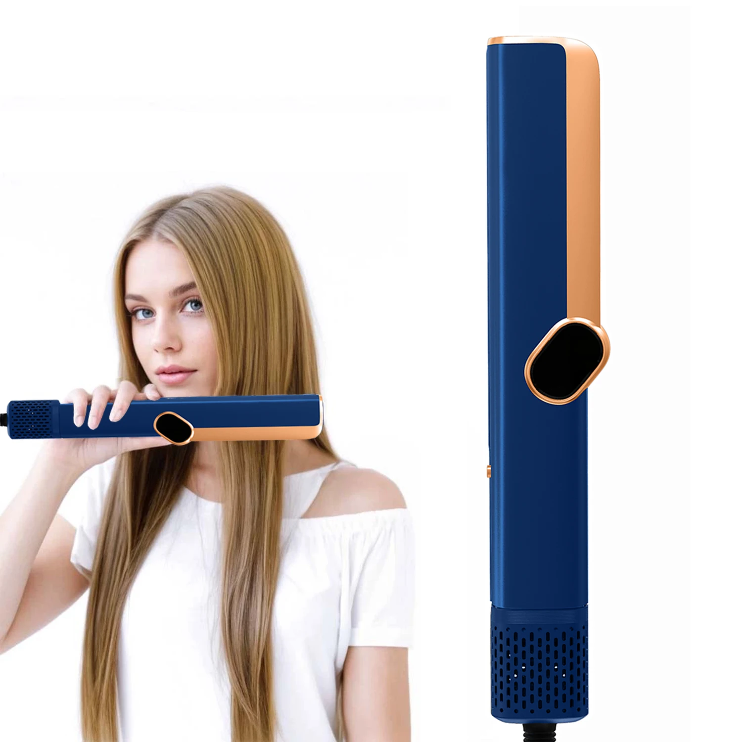 Airstrait Hair Dryer 2 In 1 Wet to Dry Cool Air Straightening Iron 110000rmp Airflow Hair Blower Cool Wind Hair Straightener