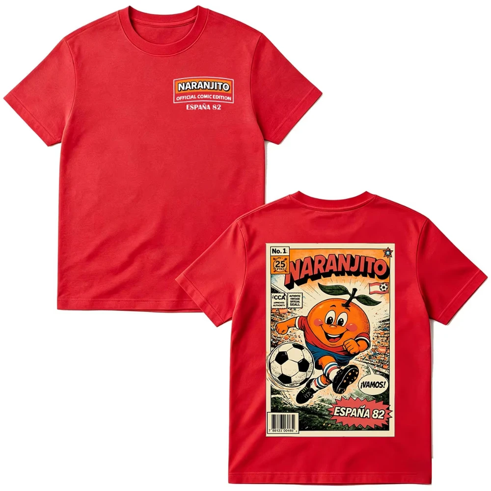 Naranjito Espana 82 Spain Mascot 1982 Football T-shirt Men Women Clothing Fashion Cotton Oversized Harajuku Short Sleeve T Shirt