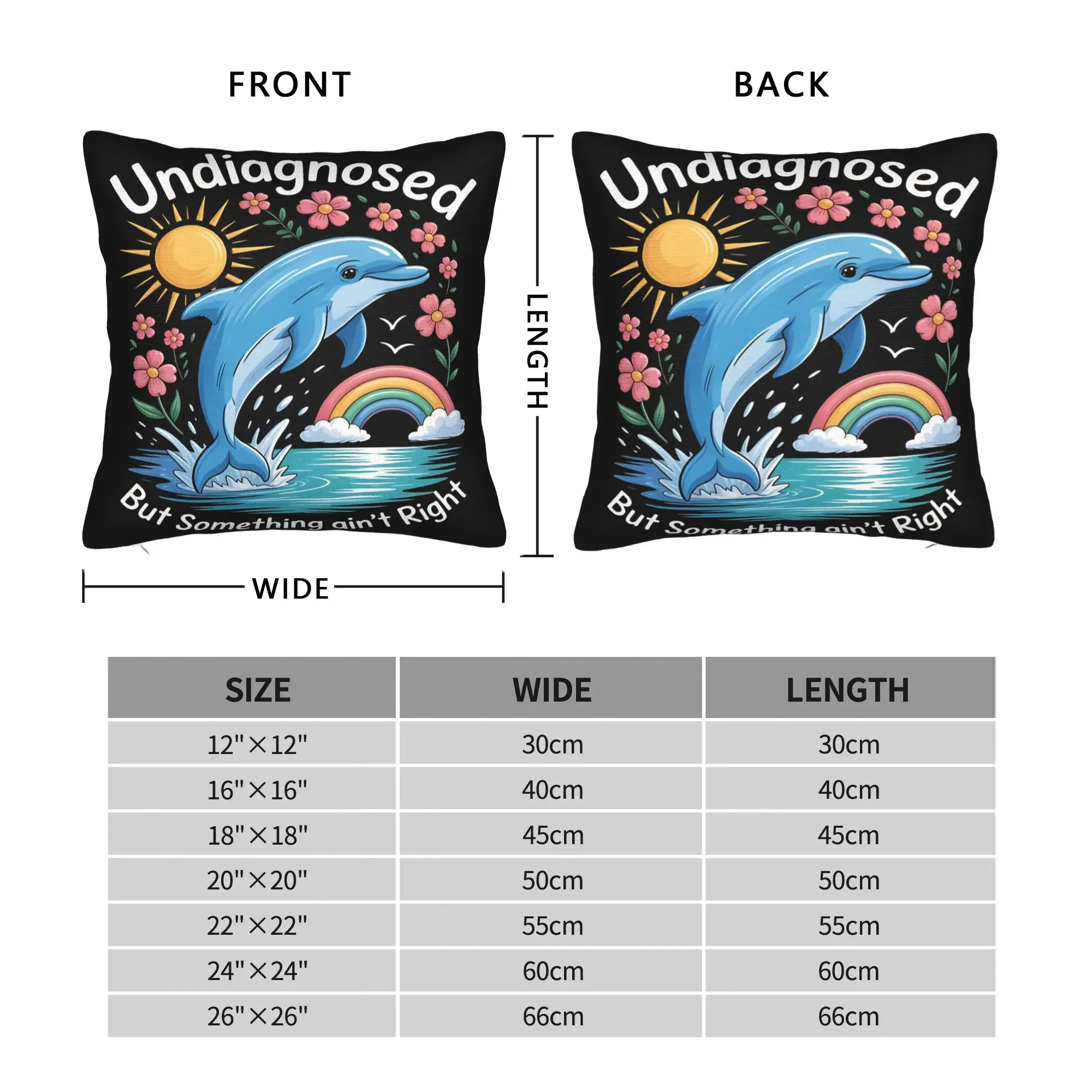 Pillow Case Undiagnosed But Something Ain't Right dolphin Square  Pillow Cover For Sofa Home Decoration Morden Pillowcases