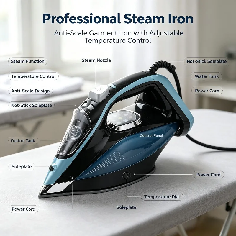 Handheld Steam Iron Portable Household Garment Steamer Mini Fabric Wrinkle Remover For Home Clothing Daily Ironing Work