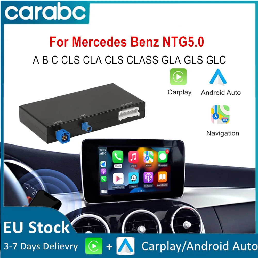CARABC Kabelloses CarPlay Android Auto GPS-Navigationssystem für Mercedes Benz NTG 5.0 System A B C CL S CLA CLS KLASSE GLA GLS GLC GLE