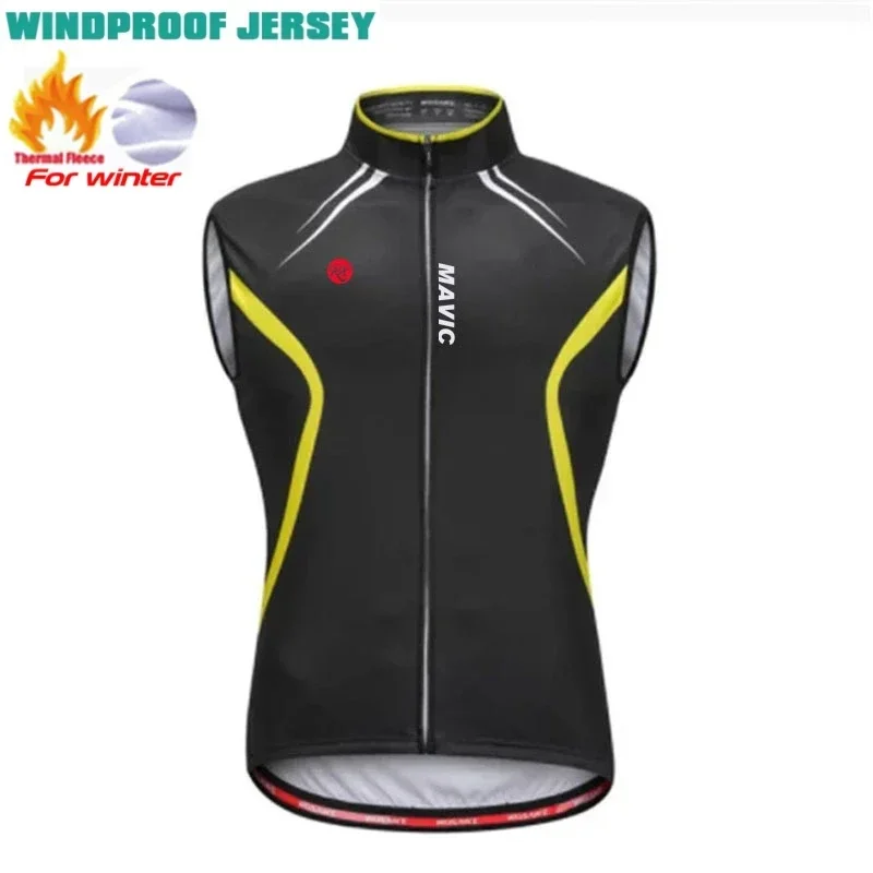 RX Mavic-Men's Cycling Tank Top, Windproof, Sleeveless, MTB, Bicycle, Breathable, Off Road, Motorcycle, Autumn, Winter