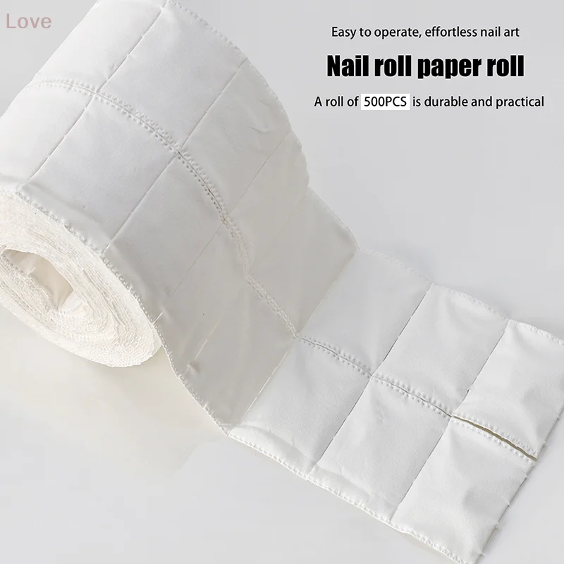 500 قطعة/لفة مسمار الأشعة فوق البنفسجية هلام مزيل طلاء الأظافر القطن منصات نظيفة الأبيض ممزق قبالة الوبر الحرة مسمار مناديل ماكياج نقع مسمار الفن مانيكير أداة #2