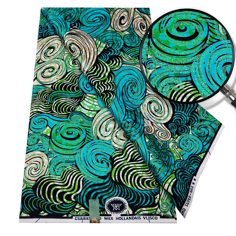 

Grand Super African Dutch Wax Fabric 6 Yard 100% Cotton High Quality Nigerian Ankara Printed Batik Cloth for Sewing Women Dress
