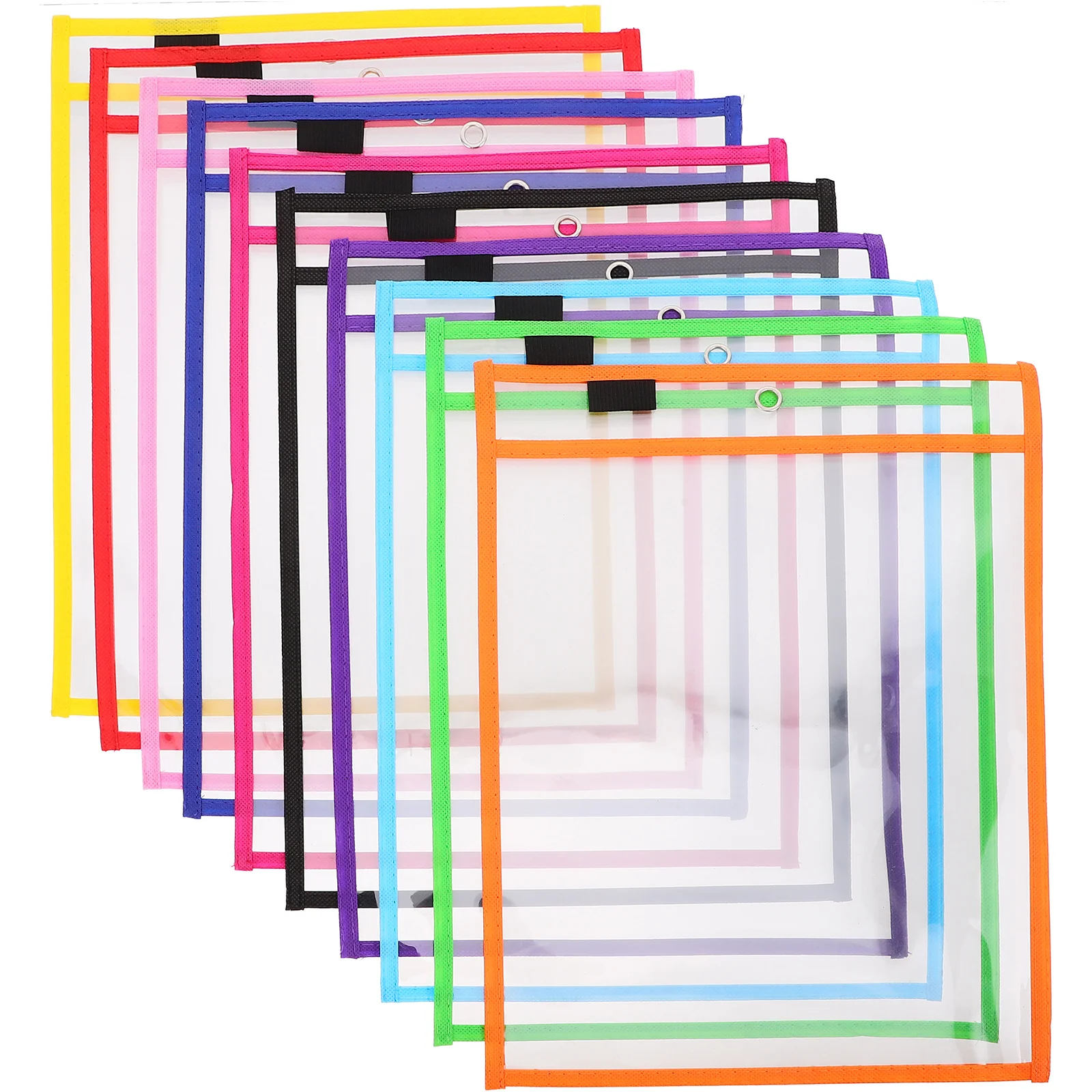 

30Pcs Dry Erase Pocket Sleeves Reusable Clear PVC Waterproof Pockets for School Office with Marker Pen Holder Dry Erase Pockets