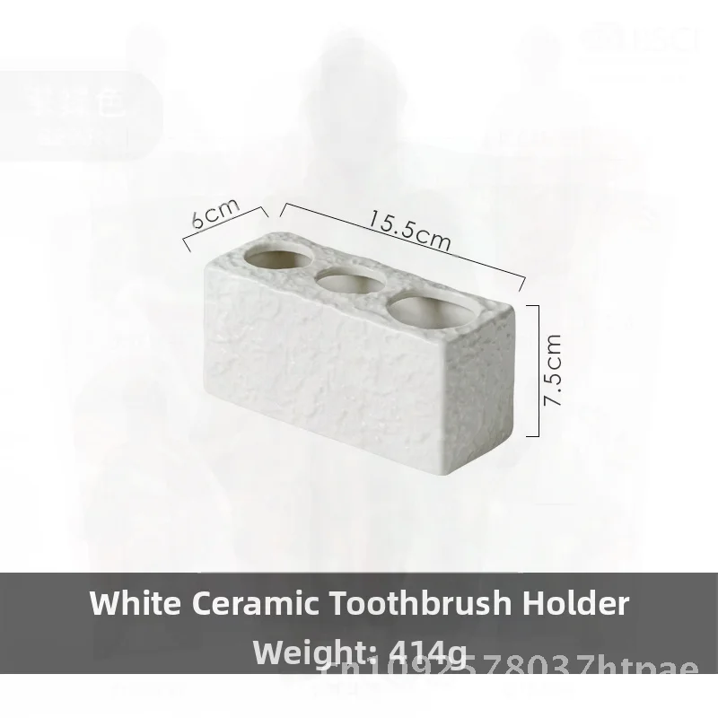 أدوات الزينة صينية تخزين لوازم الحمام حوض غسيل الفندق فرشاة الأسنان رف عرض السيراميك مطروق أسود أبيض #6
