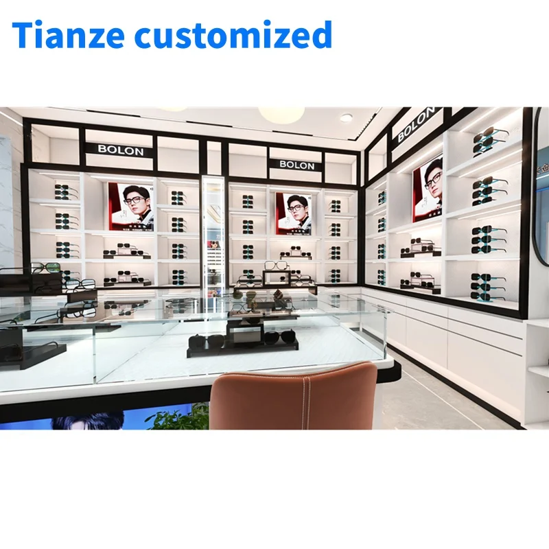 

(Customized) fashion retail eyewear store showcase display wall cabinet luxury modern optical shop interior design furniture dec