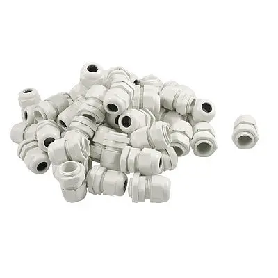 

50 Pcs PG11 18mm Thread Diameter IP67 Waterproof White Cable Gland Fastener