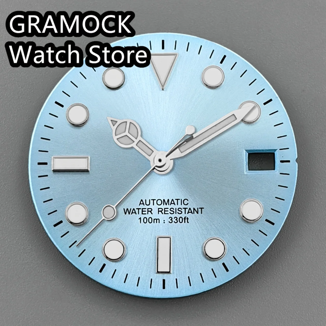 GRAMOCK Sunberst Dial Grey Red Ice Blue Green Pink Watch Face For NH35 NH36 ETA2824 PT5000 Miyota8215 DG2813 Movement Luminous
