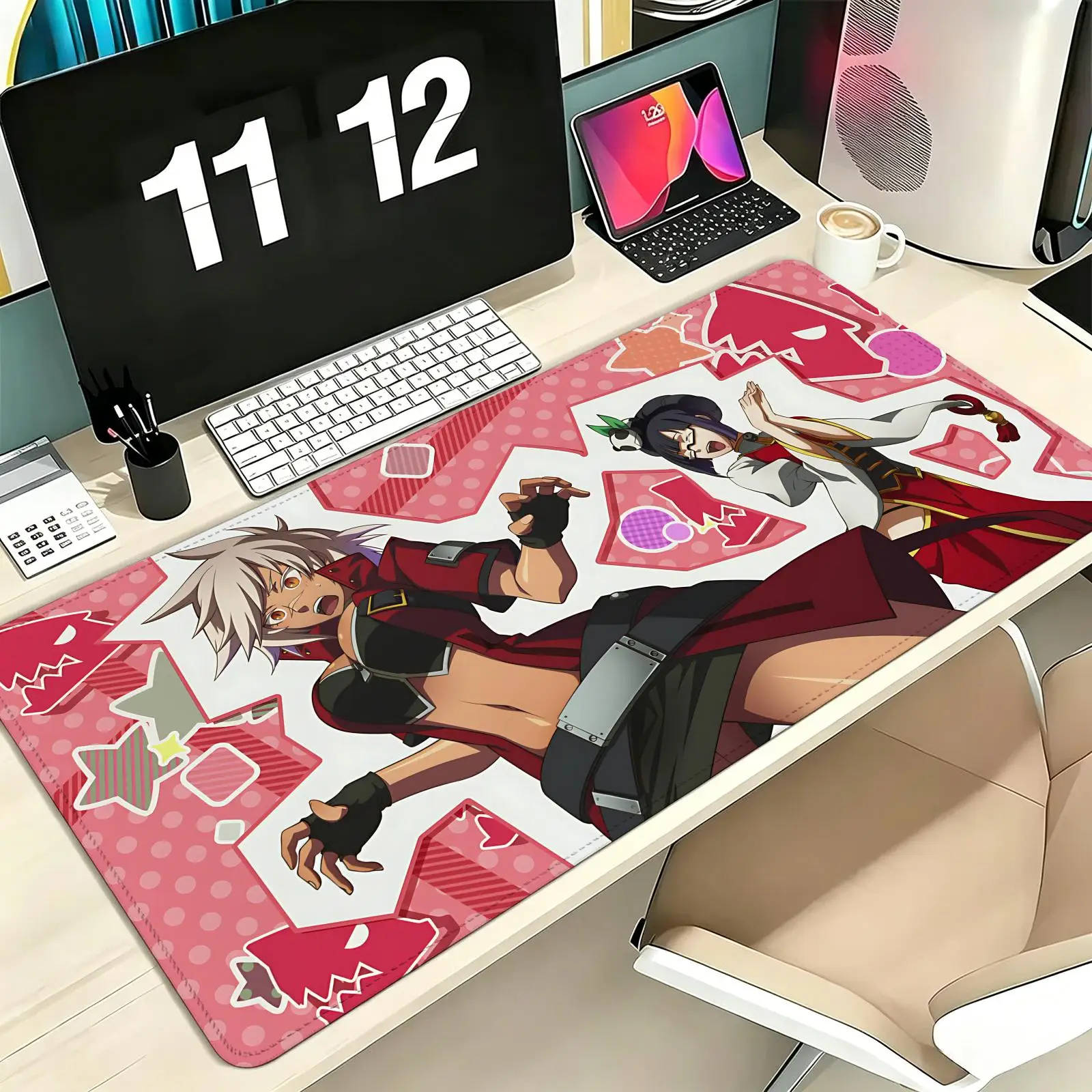 Tapis de souris gaming XXL Pro E-Sports, extra large, antidérapant, avec bords cousus, pour clavier, ordinateur portable, bureau, pour PC Gamer, Amplitude Studios