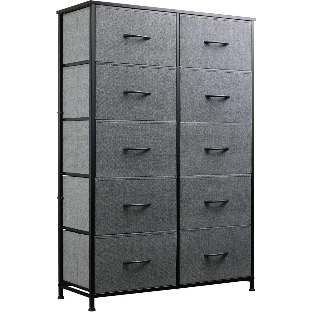 Tall Dresser for Bedroom with 10 Drawers, Chest of Drawers, Dressers Bedroom Furniture, Storage Organizer Unit