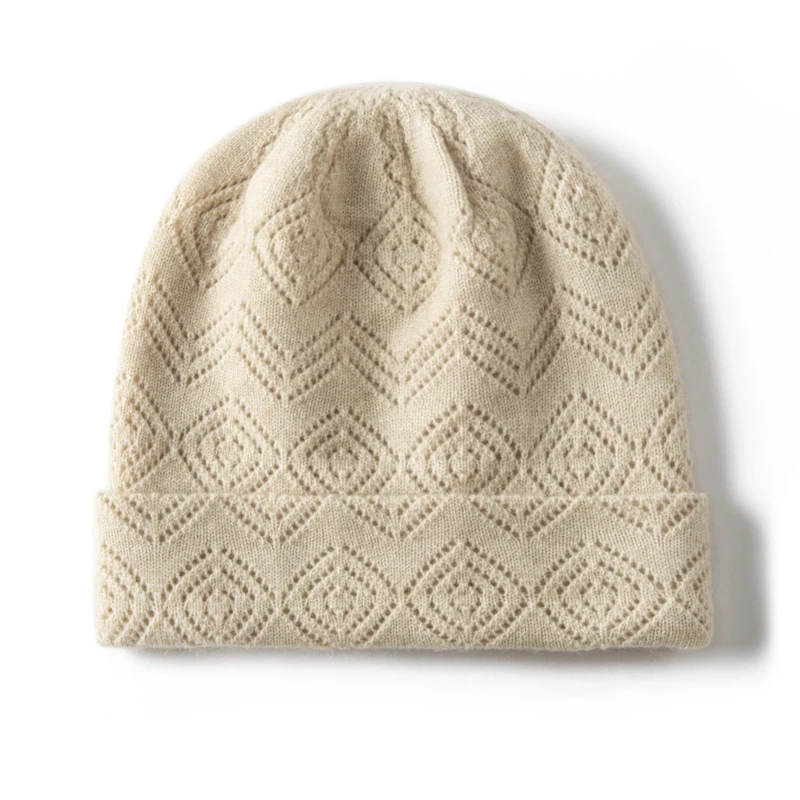 

ATTYYWS Женская шапка-пуловер из 100% кашемира, мягкая и удобная, однотонная, вязаная, ажурная, из кашемира, хит продаж, новинка