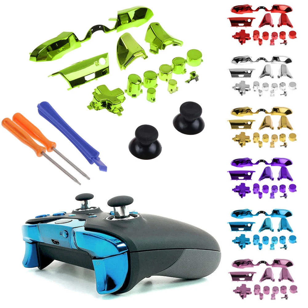 Joystick Cap Screwdriver Bumpers Triggers ABXY Dpad LB RB LT RT Full Set Button Replacement Repair Parts Kit for Xbox One Elite