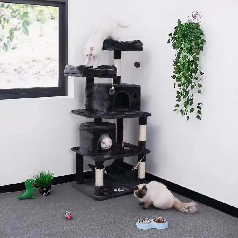New Cat Climbing Frame, Cat Nest Tree Integrated Luxury  Scratch Pole, Large Pet Jumping Platform, All Season Universal