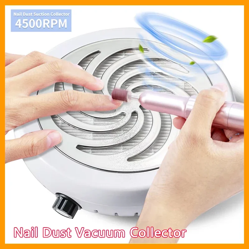 

Супер всасывающий пылесборник для ногтей, 45000 об/мин, мощный пылесборник для ногтей, вентилятор для маникюра, пылесос и фильтр