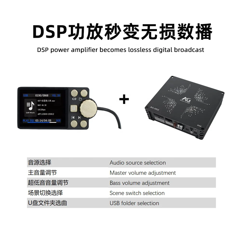 Car modification DIY car enthusiast feverCar Audio DSP Audio Unit Digital Sound Processor Adjustment Selection for Auto
