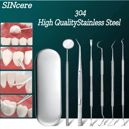 Herramientas bucales para dentista, limpieza de hilo dental, eliminación de sarro, fácil de limpiar, no es fácil de romper, Kit de cuidado de espejo Dental de acero inoxidable