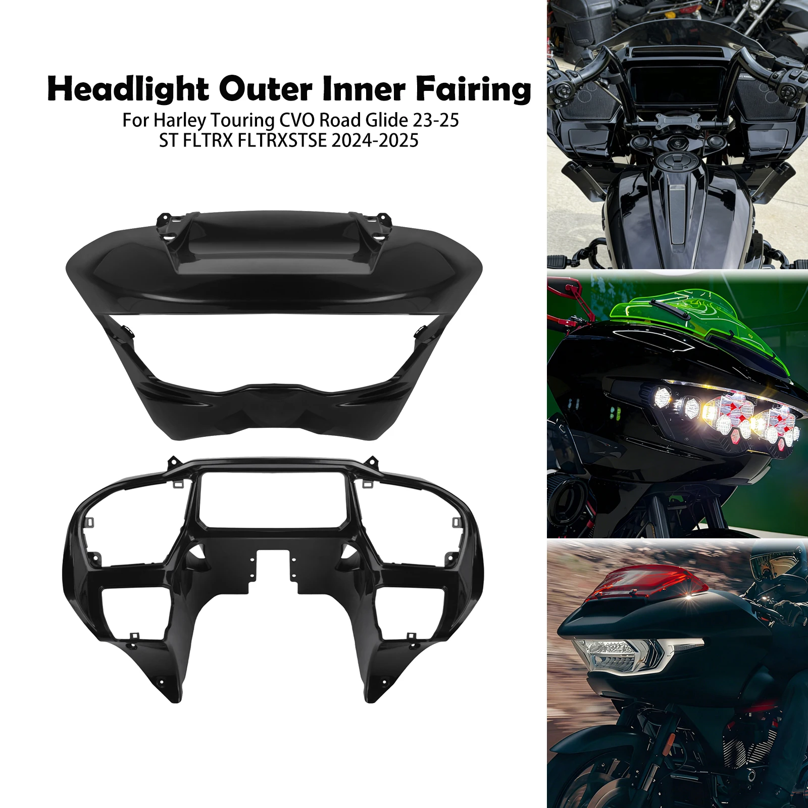 

Motorcycle Front Headlight Fairing Kit Inner Outer Instrument Frame For Harley Touring CVO Road Glide 23-25 FLTRX FLTRXSTS 24-25
