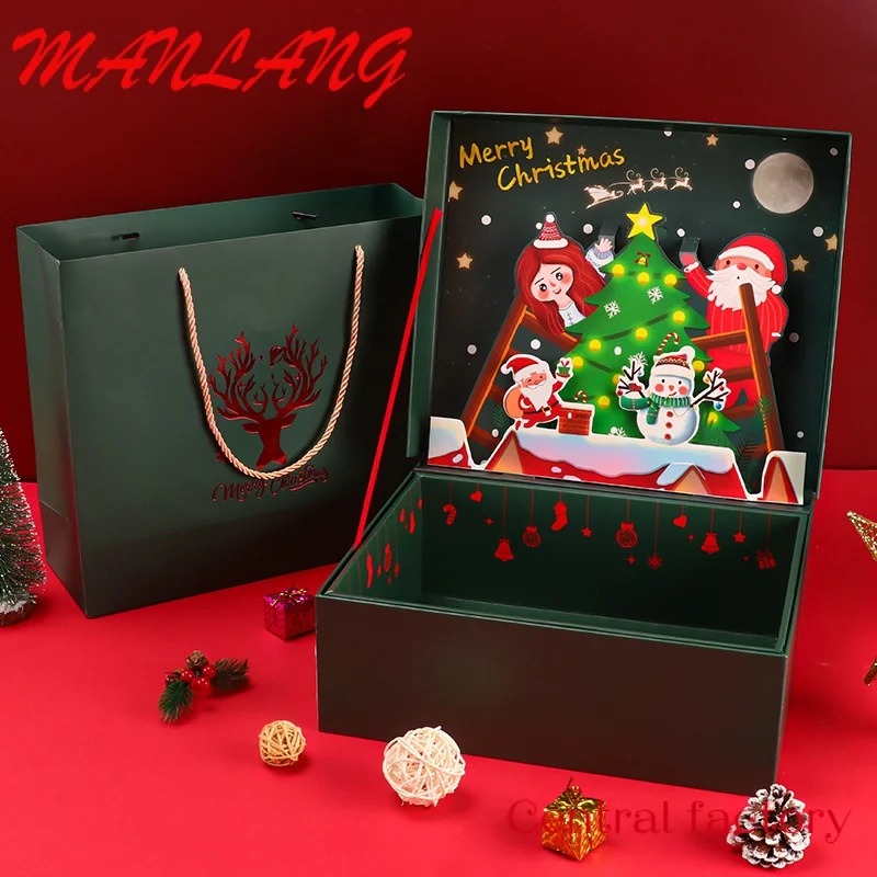 Benutzer definierte Weihnachts baum 3d Pop-up-Papier boxen öffnen Weihnachts geschenk verpackungs box für Weihnachts dekoration