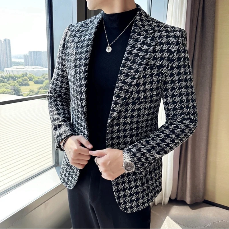 4XL-M New Men\'s Blazers Male Suit Jacket High Quality Spring Autumn Business Leisure Tuxedo Men Clothing Wedding Suit Coats