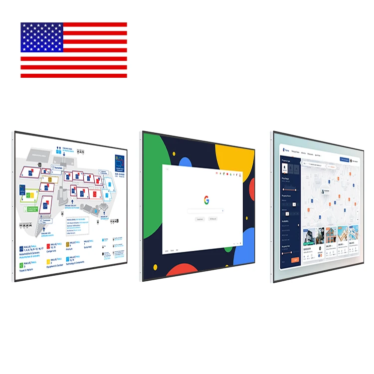 HUSHIDA 32 43 55 Inch Digital Board Lcd Touch Screen Indoor Advertising Wall Mount Digital Signage