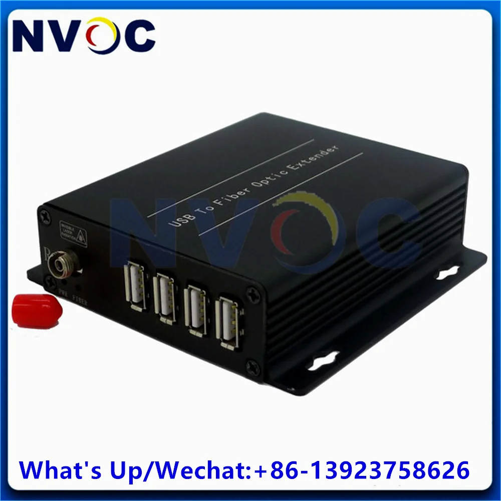 

4 Ports USB2.0 Fiber Optic Extender,4Ports USB 2.0-Version Extender Over Optical Transceiver With 1.25G SMF FC 10KM 1*9 Module