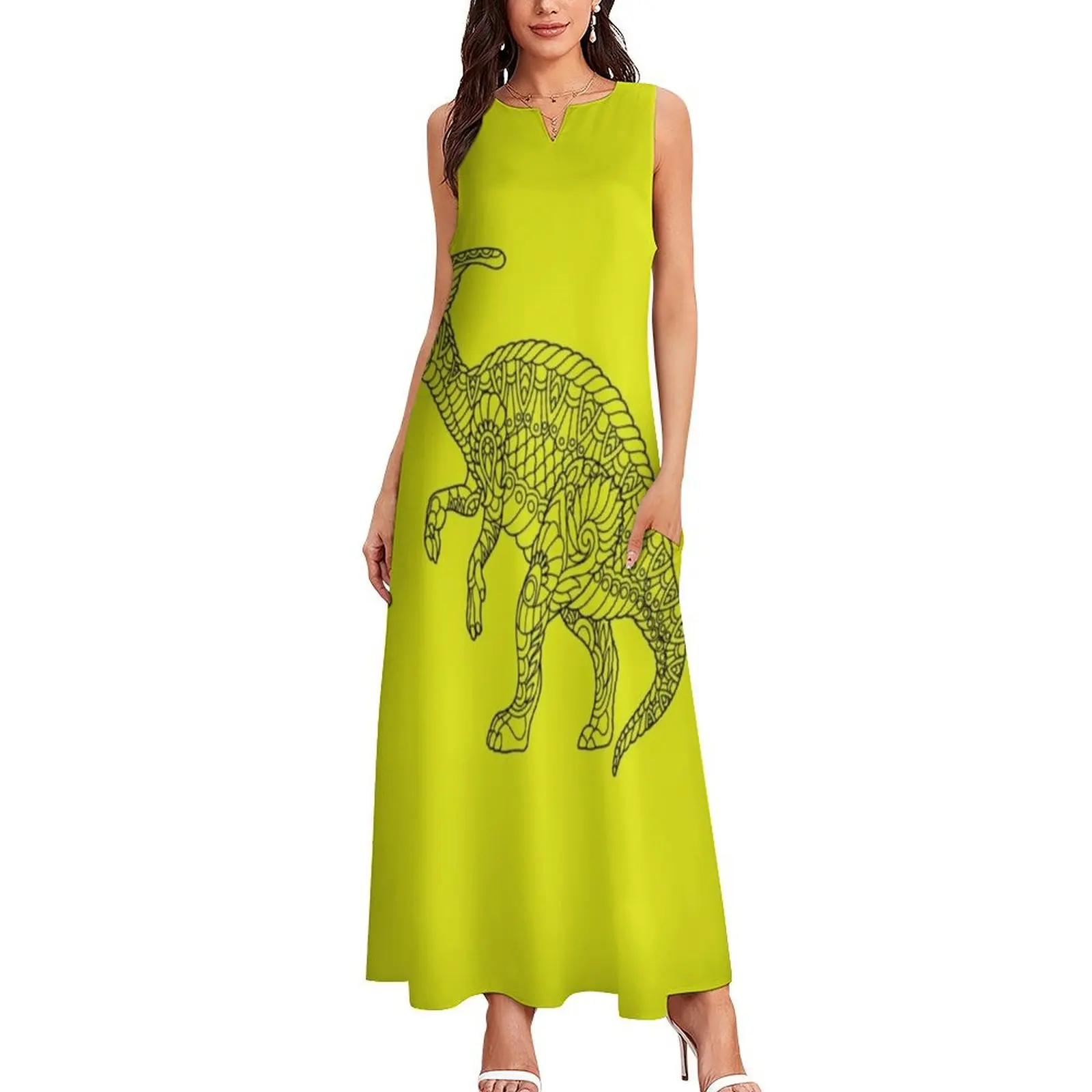 Hadrosaur Dinosaur Relaxing Design Long Dress women dresses dresses for woman elegant evening dresses for women 2024