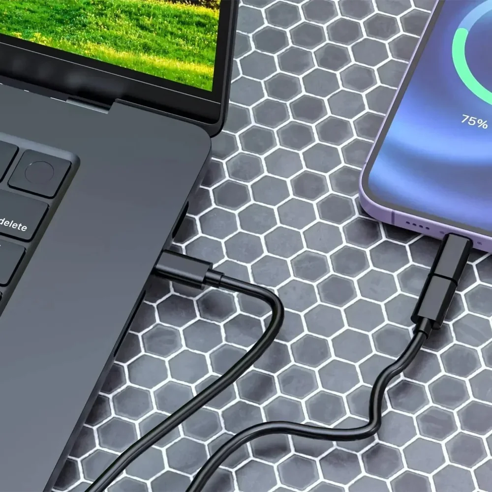 60 واط 4 في 1 كابل مزدوج من النوع C مجموعة سلك شحن سريع صغير صندوق تخزين مع حامل هاتف المحمول لشاومي/هواوي/سامسونج/آيفون