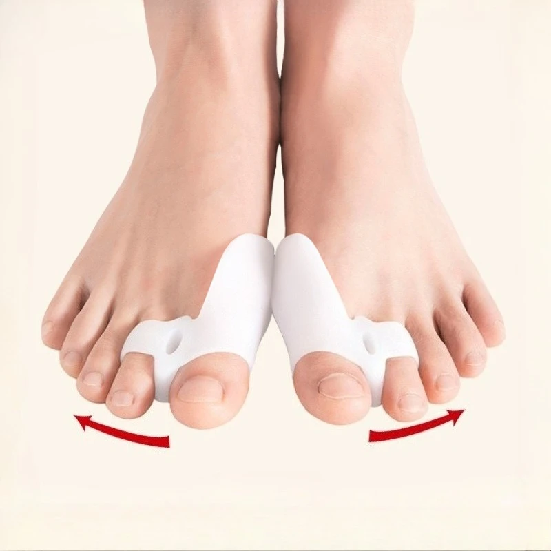 2pcs Silicone Gel Thumb Corrector Bunion Foot Toe Hallux Valgus Protector Separator Finger Straightener Adjuster Foot Care Tool
