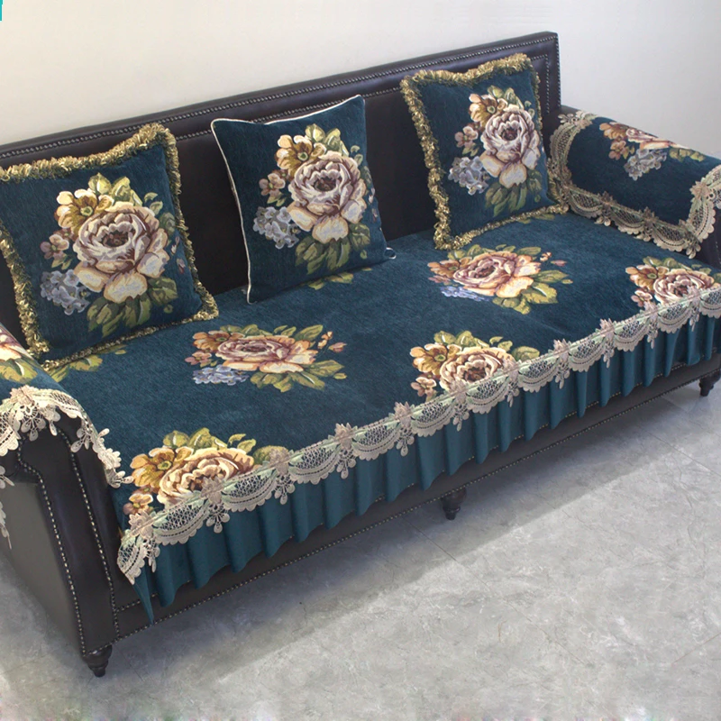 European Style Jacquard Sofa Cover Suitable for All Seasons Luxury Anti-slip Living Room Seat Cushions Sofa Covers Couch Towels