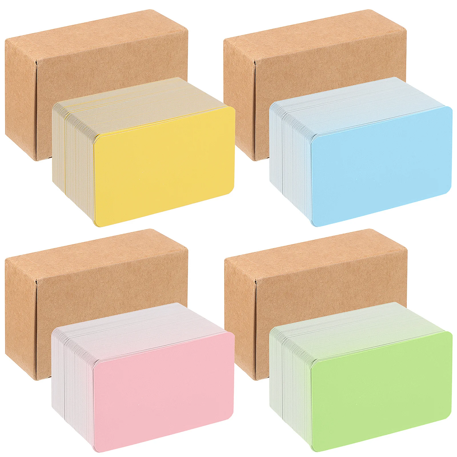 4 Boxes Colored Blank Kraft Paper Cards Thick Smooth Business Gift Index Cards for Learning Flash Memory Notes DIY