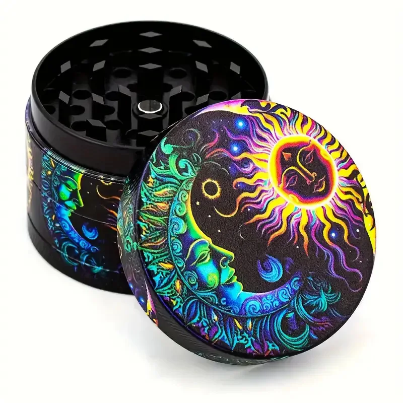 

50mm Metal Zinc Alloy Herb Grinder Hot Selling 4-Layer Flat Portable Herb Grinder Cigarette Accessories