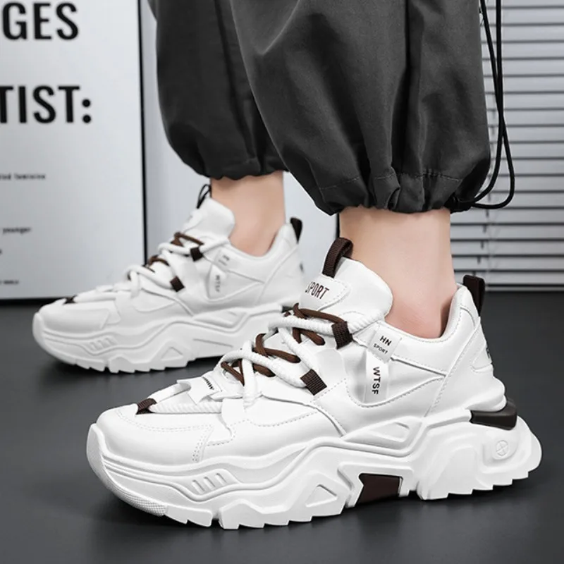 Hochwertige Plattform Sneakers Mode Dämpfung Verschleiß fest erhöhen Laufschuhe Designer Luxus vielseitige Freizeit schuh feder