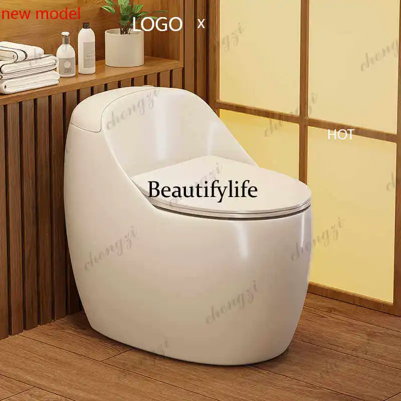 N138Creative, toilet household siphon straight flush large impulse small apartment toilet
