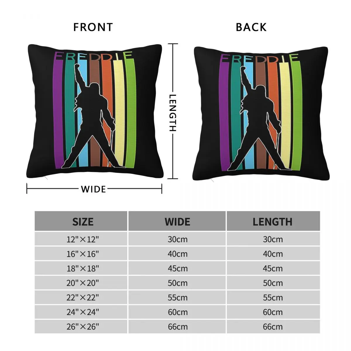 Freddie Square Pillowcase Pillow Cover Cushion Zip Decorative Comfort Throw Pillow for Home Car