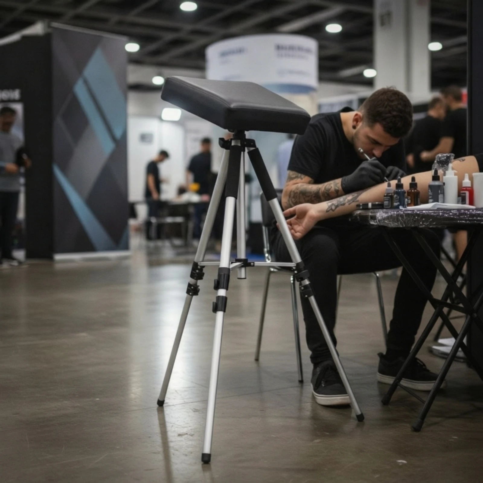 Tattoo Armrest Stand Tripod Portable Tattoo Armrest Stand Tripod with Padded Panel Foldable Furniture Heavy-Duty