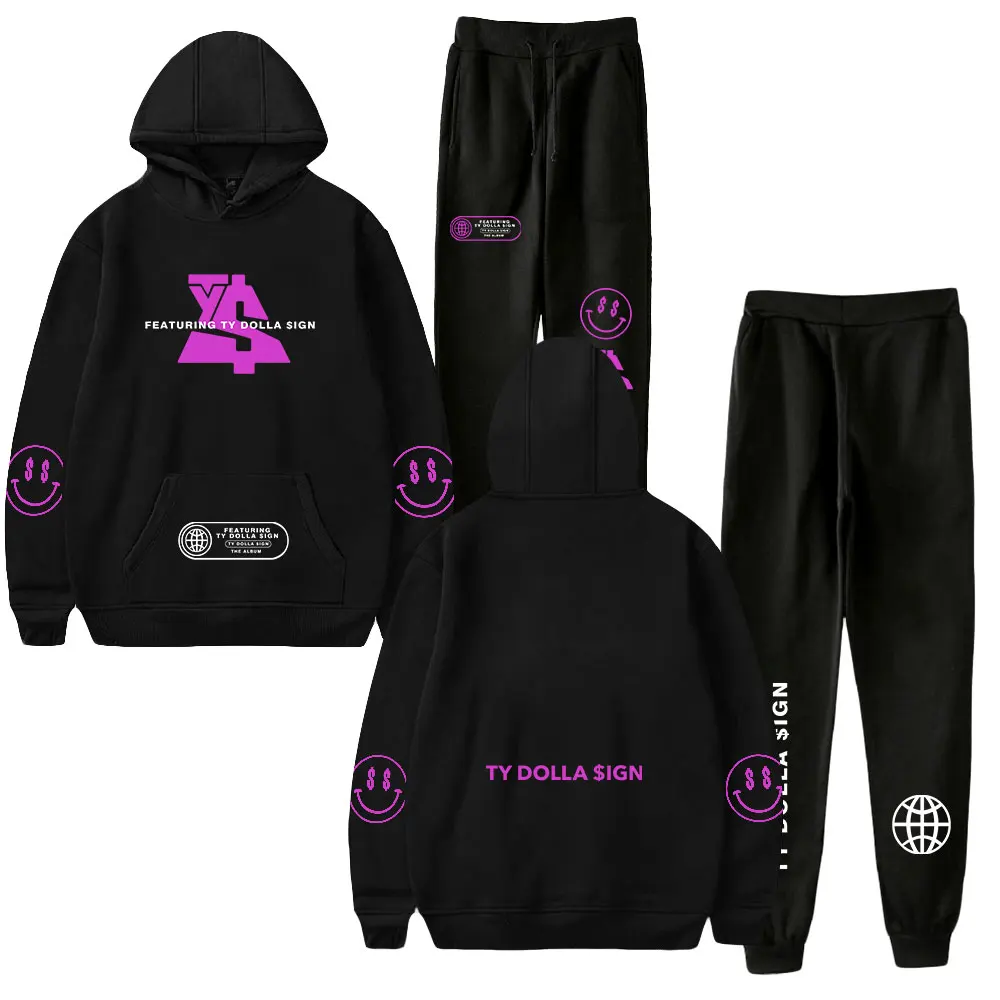 Ty Dolla $ign Hoodie Jogger Pants Fashion Two Piece Set Sweatshirts+Sweatpants 2023 Hip Hop Rapper Women Men's Set