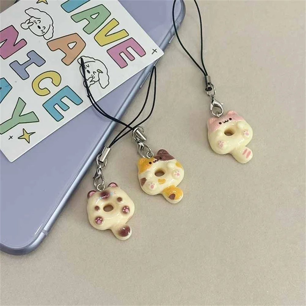 

Мультяшная сумка-подвеска, очаровательный брелок в виде пончика, ремешок для мобильного телефона, яркий брелок для ключей, подарок