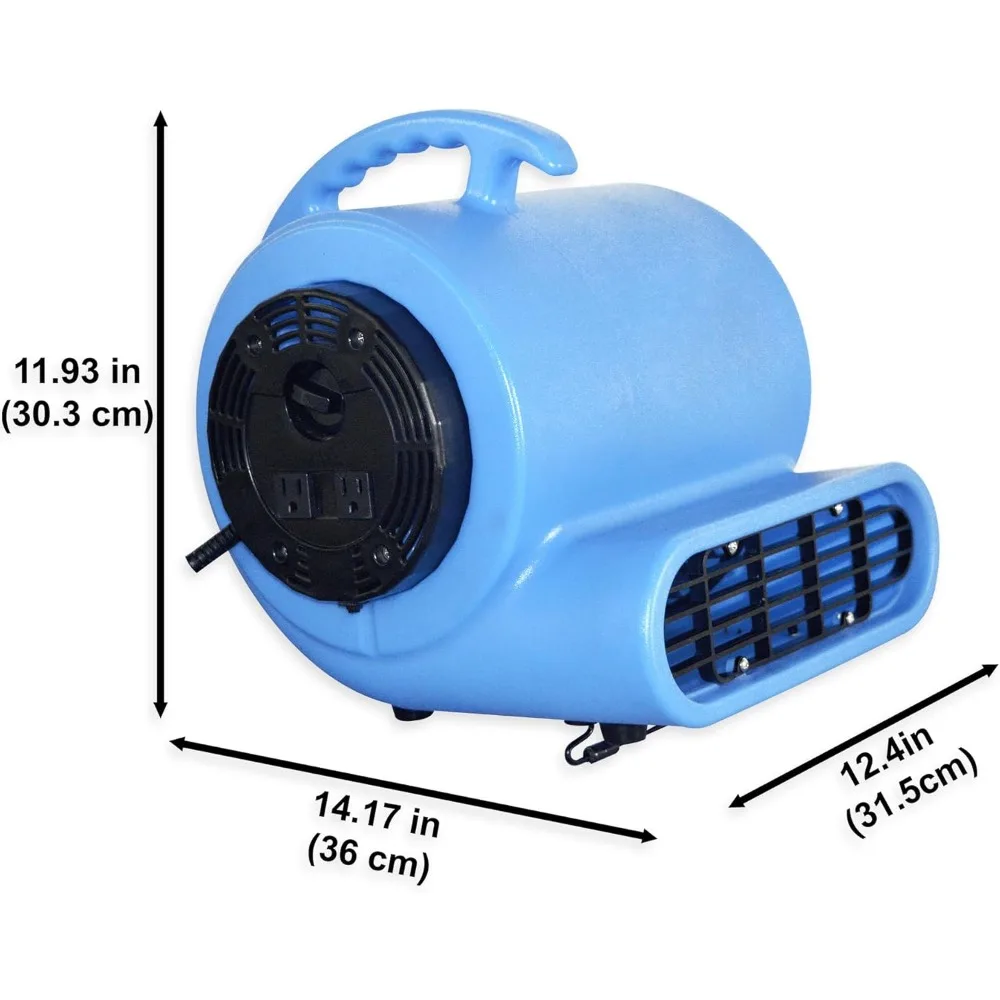 1/2마력 2800CFM 속도 에어 무버 카펫 건조기 바닥 팬 냉각 팬 - 고출력 산업용 헤비 듀티 블로워 팬