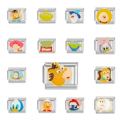 2024 New Women's Gift Fit 9mm Stainless Steel Italian Charms Bracelet Links Beads Cute Cartoon Mouse Series Making Jewelry