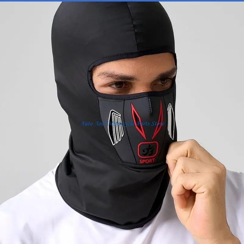 P9FD Stretchy Bike Riders Face Mask Cover Temperature Regulating Material For Commuting