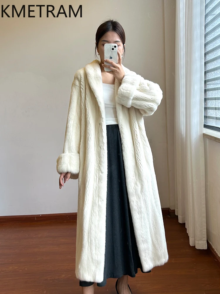 Natural mink Fur Coat Women Luxury Long Fur Jacket Winter New in Outerwears High Quality Womans Clothing шуба женская 2025